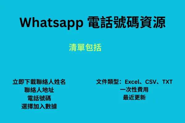 印度 WhatsApp 電話號碼資源